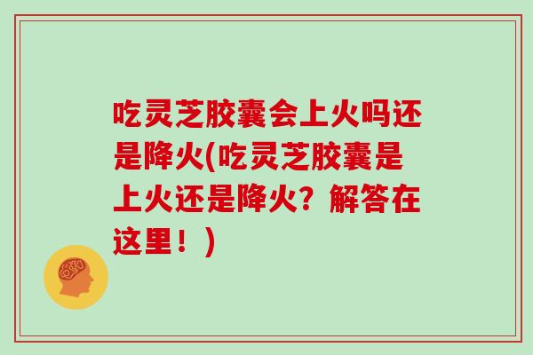 吃灵芝胶囊会上火吗还是降火(吃灵芝胶囊是上火还是降火?解答在这里!)