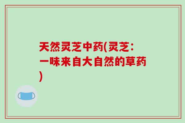 天然灵芝中药(灵芝:一味来自大自然的草药)