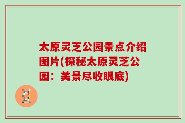 太原灵芝公园景点介绍图片(探秘太原灵芝公园：美景尽收眼底)