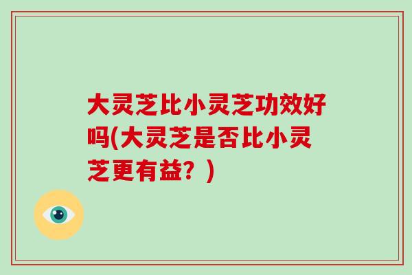 大灵芝比小灵芝功效好吗(大灵芝是否比小灵芝更有益?)