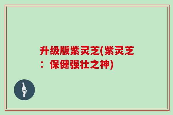 升级版紫灵芝(紫灵芝：保健强壮之神)