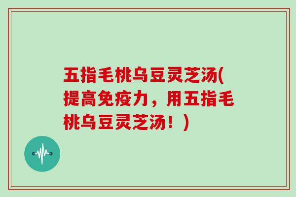 五指毛桃乌豆灵芝汤(提高免疫力，用五指毛桃乌豆灵芝汤！)