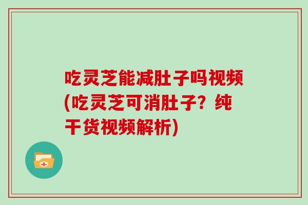 吃灵芝能减肚子吗视频(吃灵芝可消肚子?纯干货视频解析)