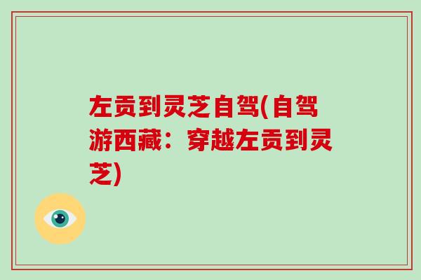 左贡到灵芝自驾(自驾游西藏：穿越左贡到灵芝)