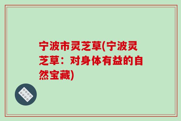 宁波市灵芝草(宁波灵芝草：对身体有益的自然宝藏)