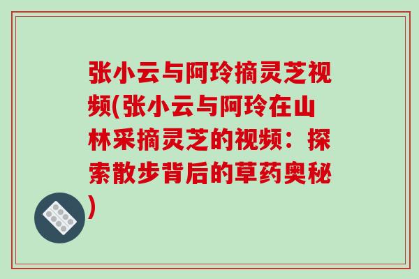 张小云与阿玲摘灵芝视频(张小云与阿玲在山林采摘灵芝的视频：探索散步背后的草药奥秘)