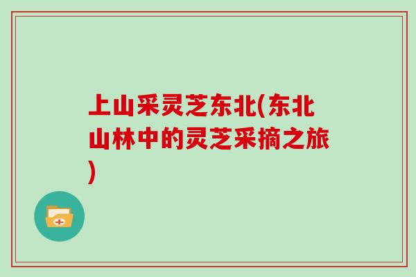 上山采灵芝东北(东北山林中的灵芝采摘之旅)