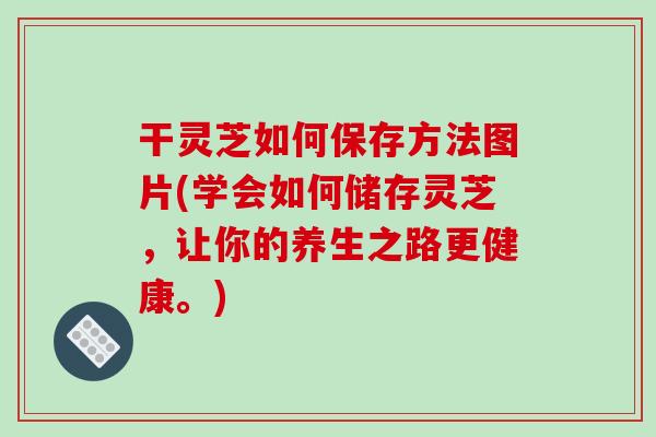 干灵芝如何保存方法图片(学会如何储存灵芝,让你的养生之路更健康。)