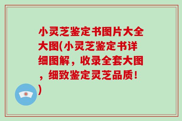 小灵芝鉴定书图片大全大图(小灵芝鉴定书详细图解,收录全套大图,细致鉴定灵芝品质!)