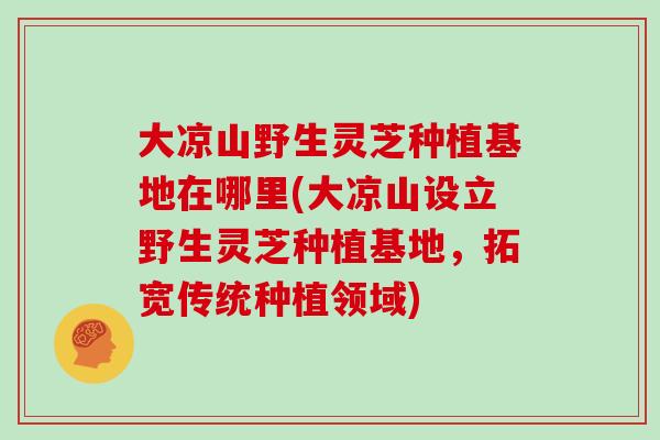 大凉山野生灵芝种植基地在哪里(大凉山设立野生灵芝种植基地，拓宽传统种植领域)