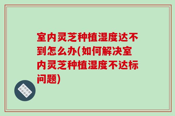 室内灵芝种植湿度达不到怎么办(如何解决室内灵芝种植湿度不达标问题)