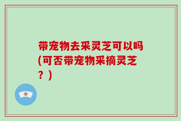 带宠物去采灵芝可以吗(可否带宠物采摘灵芝？)