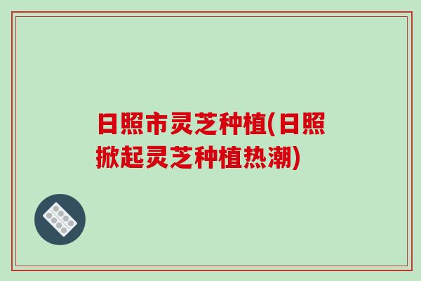 日照市灵芝种植(日照掀起灵芝种植热潮)