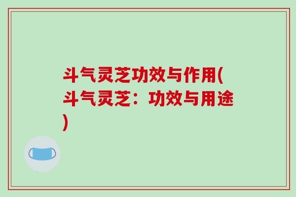 斗气灵芝功效与作用(斗气灵芝:功效与用途)