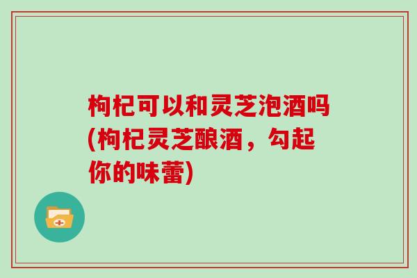 枸杞可以和灵芝泡酒吗(枸杞灵芝酿酒,勾起你的味蕾)