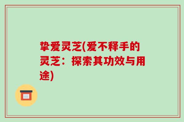 挚爱灵芝(爱不释手的灵芝:探索其功效与用途)