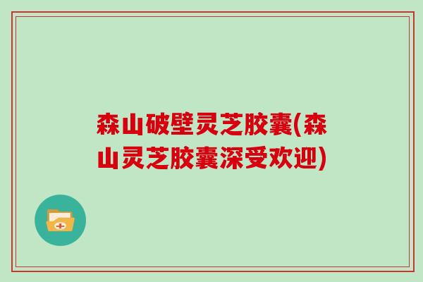 森山破壁灵芝胶囊(森山灵芝胶囊深受欢迎)