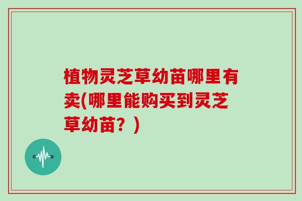 植物灵芝草幼苗哪里有卖(哪里能购买到灵芝草幼苗?)