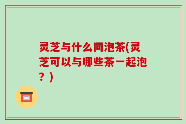 灵芝与什么同泡茶(灵芝可以与哪些茶一起泡?)