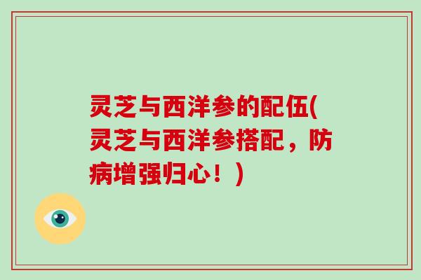 灵芝与西洋参的配伍(灵芝与西洋参搭配,防病增强归心!)