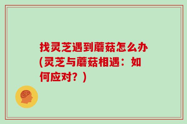 找灵芝遇到蘑菇怎么办(灵芝与蘑菇相遇:如何应对?)