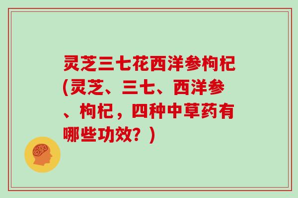 灵芝三七花西洋参枸杞(灵芝、三七、西洋参、枸杞,四种中草药有哪些功效?)