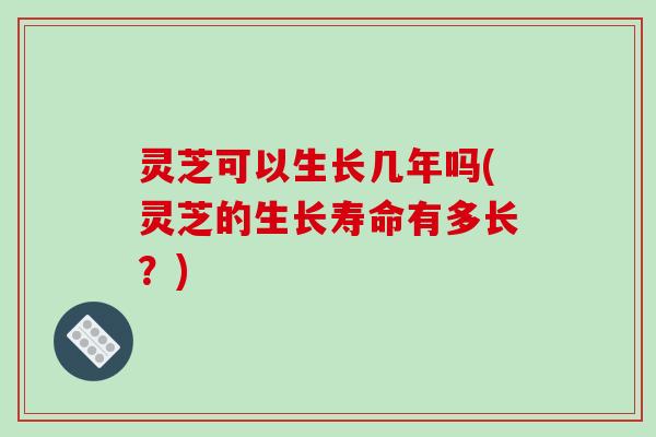 灵芝可以生长几年吗(灵芝的生长寿命有多长?)