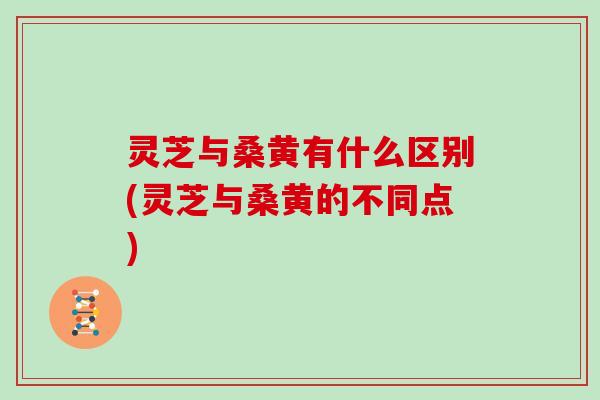 灵芝与桑黄有什么区别(灵芝与桑黄的不同点)