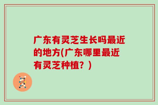 广东有灵芝生长吗最近的地方(广东哪里最近有灵芝种植？)