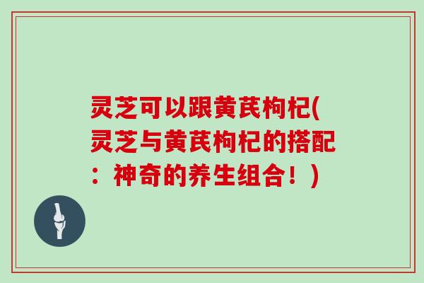 灵芝可以跟黄芪枸杞(灵芝与黄芪枸杞的搭配:神奇的养生组合!)