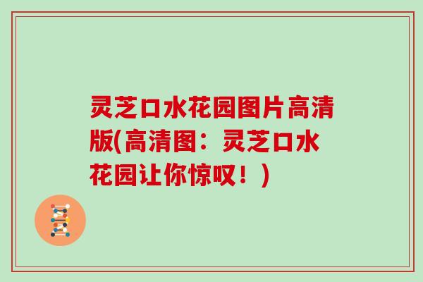 灵芝口水花园图片高清版(高清图:灵芝口水花园让你惊叹!)