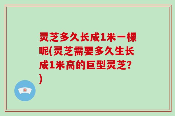 灵芝多久长成1米一棵呢(灵芝需要多久生长成1米高的巨型灵芝?)