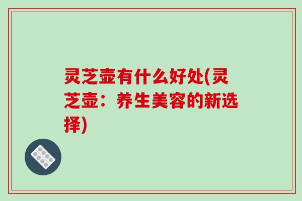 灵芝壶有什么好处(灵芝壶:养生美容的新选择)