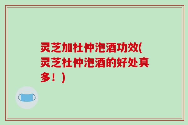 灵芝加杜仲泡酒功效(灵芝杜仲泡酒的好处真多!)