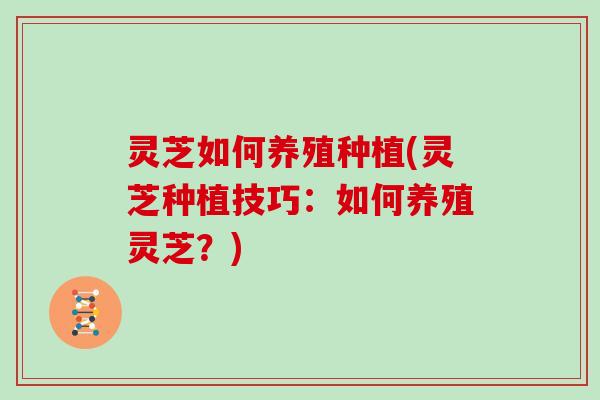 灵芝如何养殖种植(灵芝种植技巧:如何养殖灵芝?)