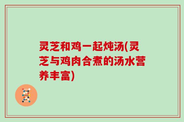灵芝和鸡一起炖汤(灵芝与鸡肉合煮的汤水营养丰富)