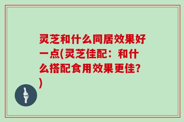 灵芝和什么同居效果好一点(灵芝佳配：和什么搭配食用效果更佳？)