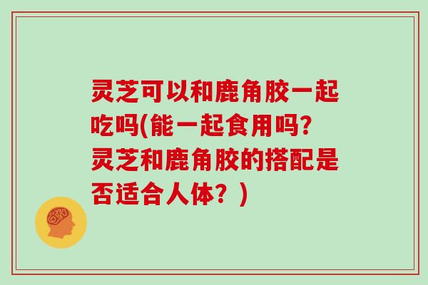 灵芝可以和鹿角胶一起吃吗(能一起食用吗?灵芝和鹿角胶的搭配是否适合人体?)