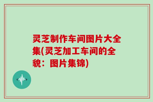 灵芝制作车间图片大全集(灵芝加工车间的全貌:图片集锦)