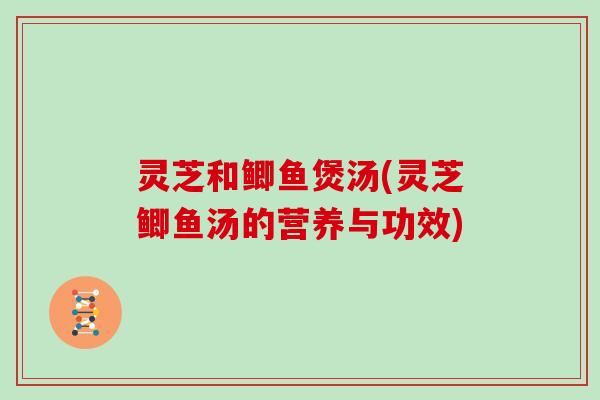 灵芝和鲫鱼煲汤(灵芝鲫鱼汤的营养与功效)