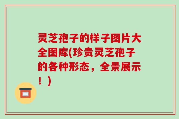 灵芝孢子的样子图片大全图库(珍贵灵芝孢子的各种形态,全景展示!)