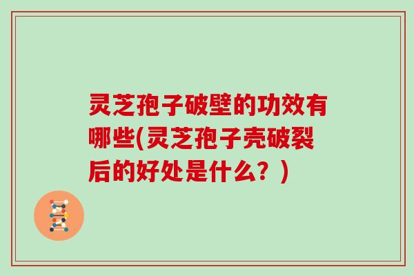 灵芝孢子破壁的功效有哪些(灵芝孢子壳破裂后的好处是什么?)