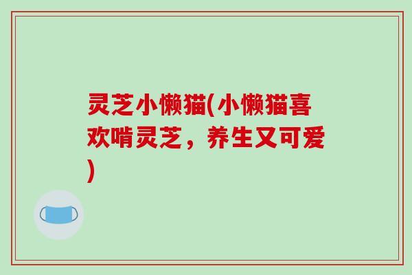 灵芝小懒猫(小懒猫喜欢啃灵芝,养生又可爱)