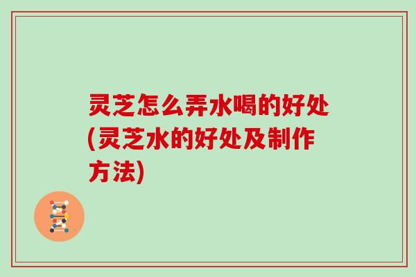 灵芝怎么弄水喝的好处(灵芝水的好处及制作方法)