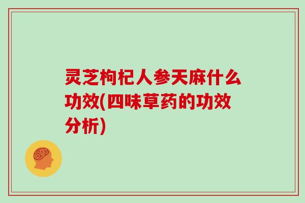 灵芝枸杞人参天麻什么功效(四味草药的功效分析)