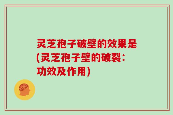 灵芝孢子破壁的效果是(灵芝孢子壁的破裂:功效及作用)