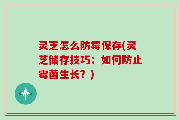 灵芝怎么防霉保存(灵芝储存技巧:如何防止霉菌生长?)