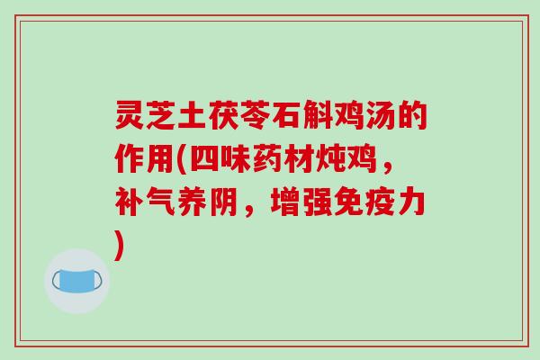 灵芝土茯苓石斛鸡汤的作用(四味药材炖鸡，补气养阴，增强免疫力)