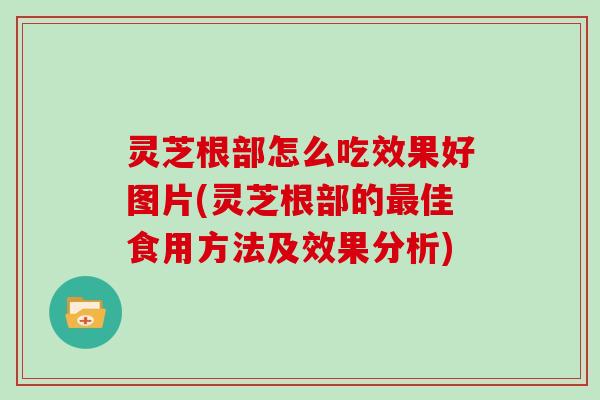 灵芝根部怎么吃效果好图片(灵芝根部的最佳食用方法及效果分析)