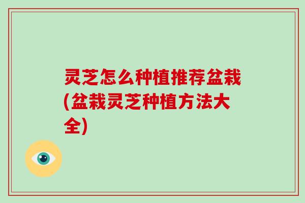 灵芝怎么种植推荐盆栽(盆栽灵芝种植方法大全)
